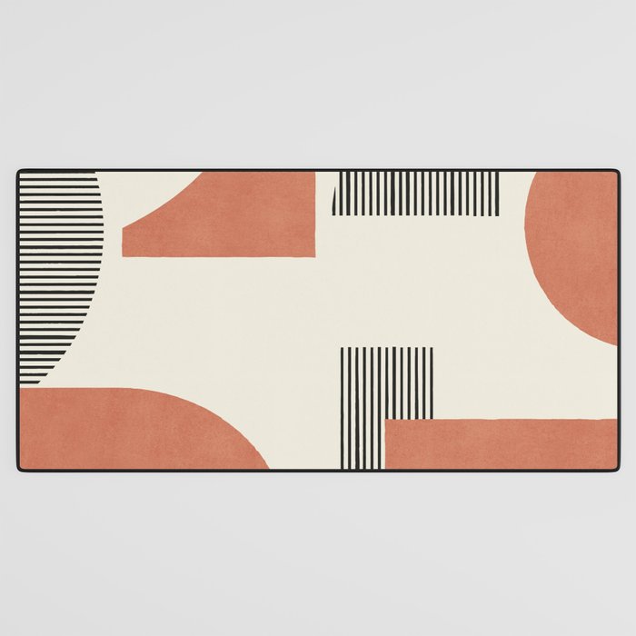 Abstract Lines Composition - Orange Brown Desk Mat Gallery Image 3