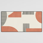 Abstract Lines Composition - Orange Brown Desk Mat Gallery Image 3