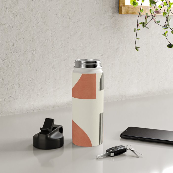 Abstract Lines Composition - Orange Brown Water Bottle Gallery Image 4