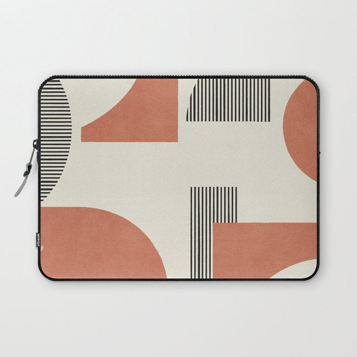 Abstract Lines Composition - Orange Brown Laptop Sleeve Gallery Image 1