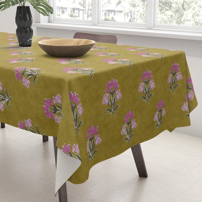Block pink floral  Tablecloth Gallery Image 3