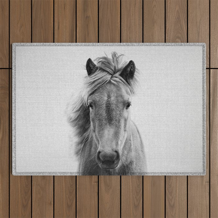 Wild Horse - Black & White Outdoor Rug Gallery Image 1