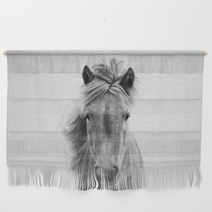 Wild Horse - Black & White Wall Hanging Gallery Image 1