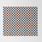 Checkered Multicolor Pattern XVI Red Navy Blue White Throw Blanket Gallery Image 2