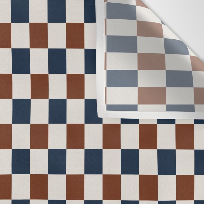 Checkered Multicolor Pattern XVI Red Navy Blue White Wall Tapestry Gallery Image 3