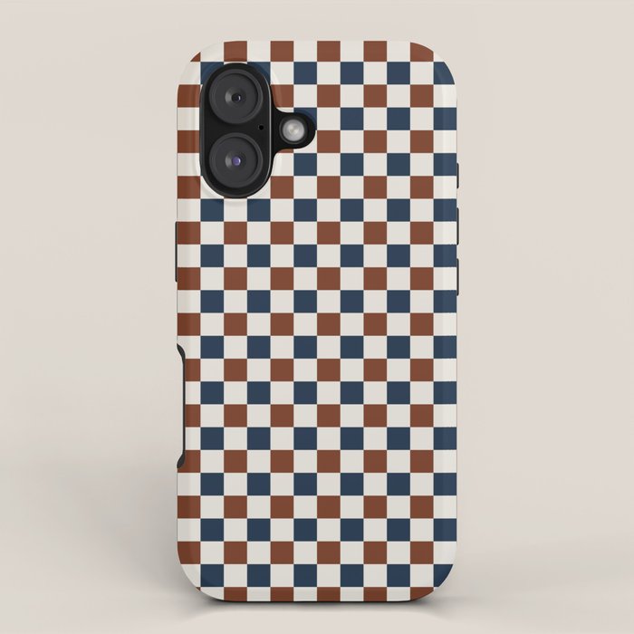 Checkered Multicolor Pattern XVI Red Navy Blue White iPhone Case Gallery Image 1