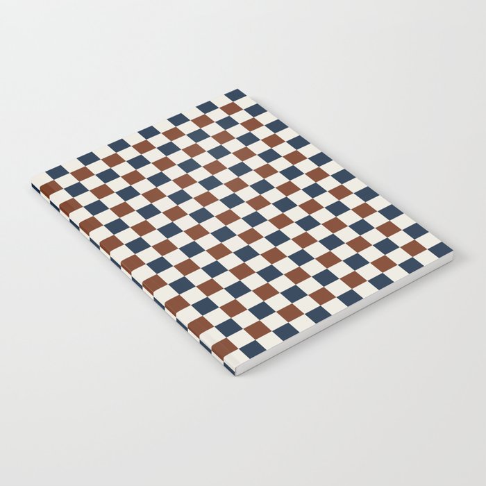 Checkered Multicolor Pattern XVI Red Navy Blue White Notebook Gallery Image 1