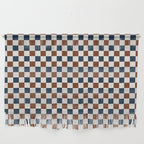Checkered Multicolor Pattern XVI Red Navy Blue White Wall Hanging Gallery Image 1