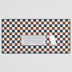 Checkered Multicolor Pattern XVI Red Navy Blue White Desk Mat Gallery Image 1