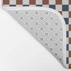Checkered Multicolor Pattern XVI Red Navy Blue White Bath Mat Gallery Image 2