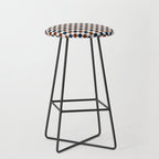 Checkered Multicolor Pattern XVI Red Navy Blue White Stool Gallery Image 1