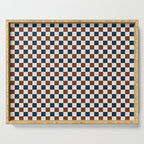 Checkered Multicolor Pattern XVI Red Navy Blue White Serving Tray Gallery Image 1