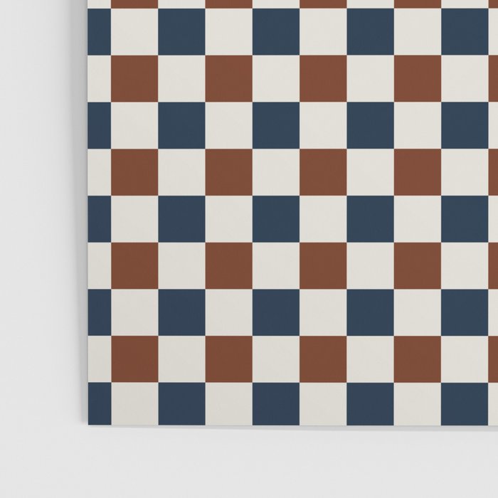 Checkered Multicolor Pattern XVI Red Navy Blue White Poster Gallery Image 3