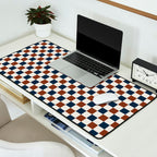 Checkered Multicolor Pattern XVI Red Navy Blue White Desk Mat Gallery Image 2