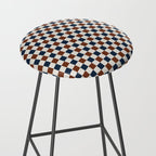 Checkered Multicolor Pattern XVI Red Navy Blue White Stool Gallery Image 2