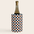 Checkered Multicolor Pattern XVI Red Navy Blue White Wine Chiller Gallery Image 1