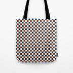 Checkered Multicolor Pattern XVI Red Navy Blue White Tote Bag Gallery Image 1
