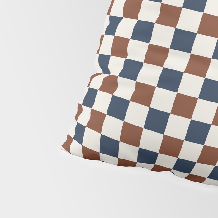 Checkered Multicolor Pattern XVI Red Navy Blue White Pillow Sham Gallery Image 4