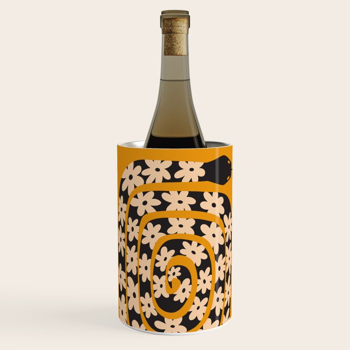 Black & Cream Snake Flower - Orange  Wine Chiller Gallery Image 3