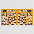 Black & Cream Snake Flower - Orange  Desk Mat Gallery Image 3