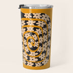 Black & Cream Snake Flower - Orange  Travel Mug Gallery Image 3