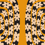 Black & Cream Snake Flower - Orange  Coffee Mug Gallery Image 2