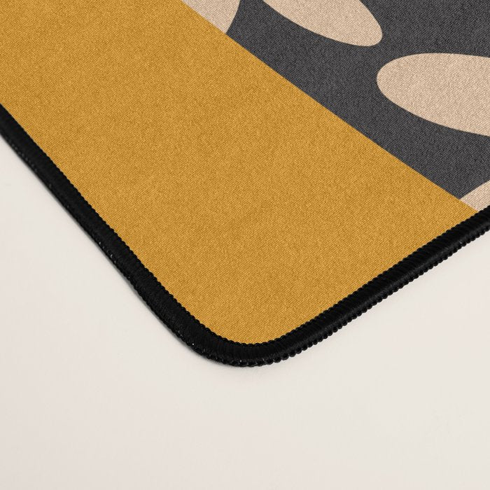 Black & Cream Snake Flower - Orange  Desk Mat Gallery Image 4