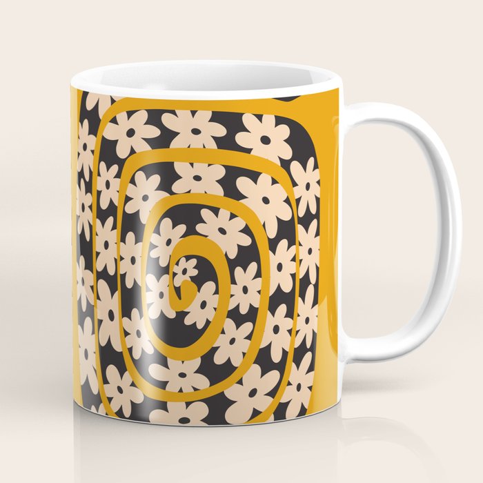 Black & Cream Snake Flower - Orange  Coffee Mug Gallery Image 1