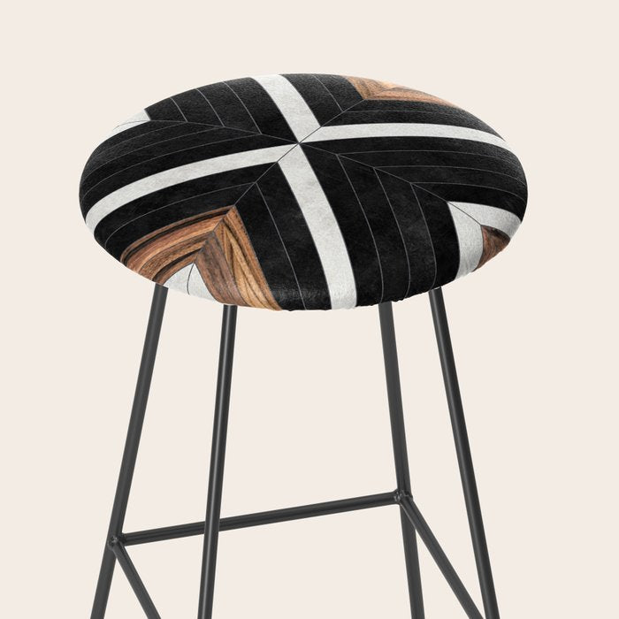 Urban Tribal Pattern No.1 - Concrete and Wood Stool Gallery Image 2