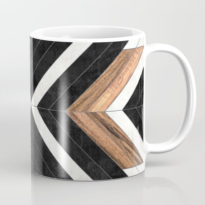 Urban Tribal Pattern No.1 - Concrete and Wood Coffee Mug Gallery Image 1