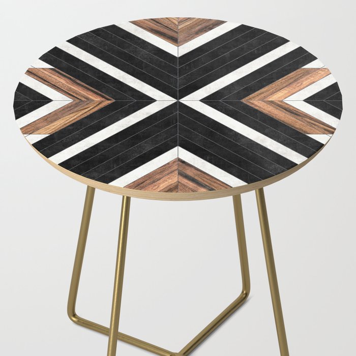 Urban Tribal Pattern No.1 - Concrete and Wood Side Table Gallery Image 2