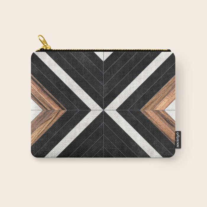 Urban Tribal Pattern No.1 - Concrete and Wood Carry All Pouch Gallery Image 1
