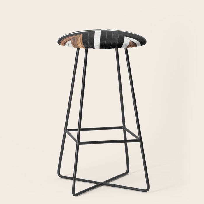 Urban Tribal Pattern No.1 - Concrete and Wood Stool Gallery Image 1