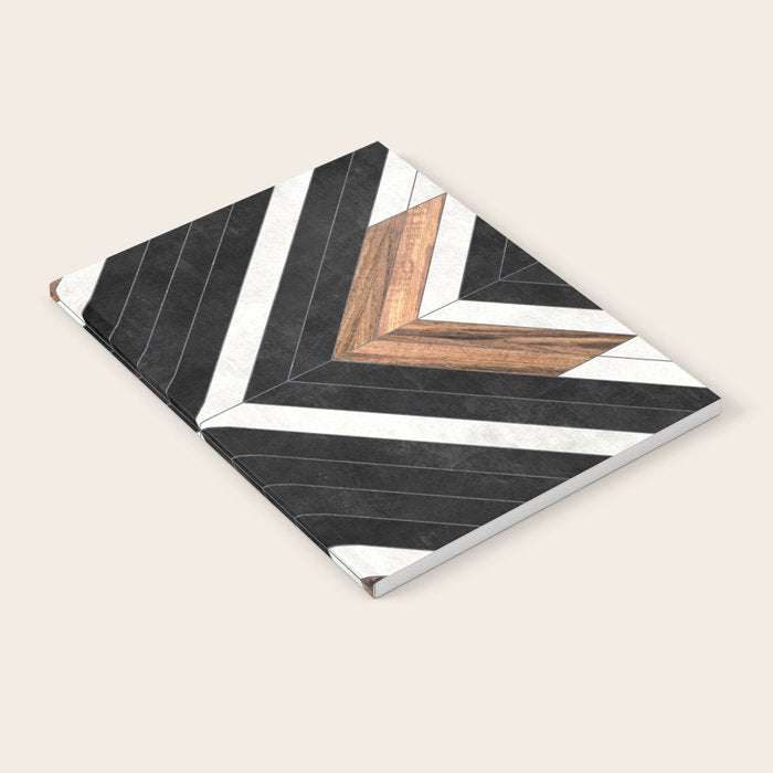 Urban Tribal Pattern No.1 - Concrete and Wood Notebook Gallery Image 1