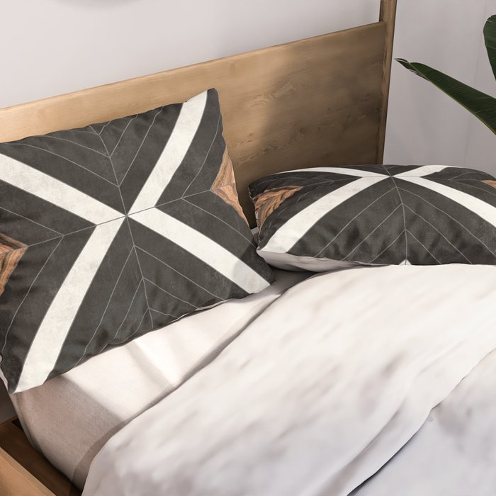 Urban Tribal Pattern No.1 - Concrete and Wood Pillow Sham Gallery Image 2