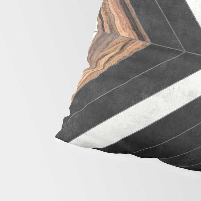 Urban Tribal Pattern No.1 - Concrete and Wood Pillow Sham Gallery Image 4