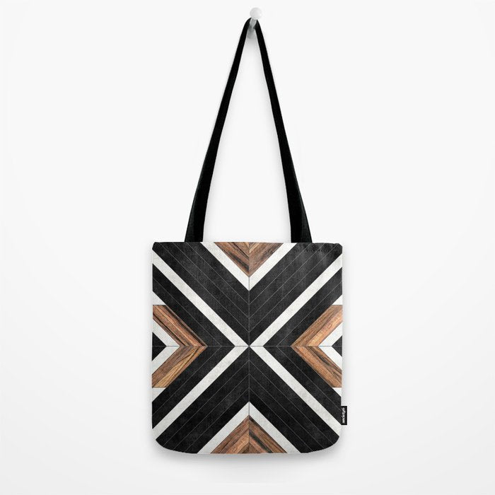 Urban Tribal Pattern No.1 - Concrete and Wood Tote Bag Gallery Image 2