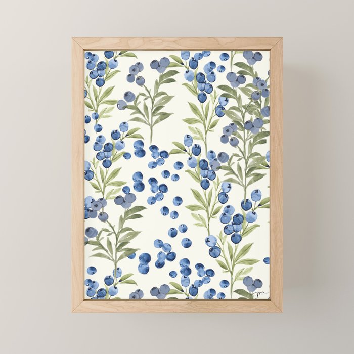 âWild Blueberryâ - Botanical Pattern Mini Art Print Gallery Image 1