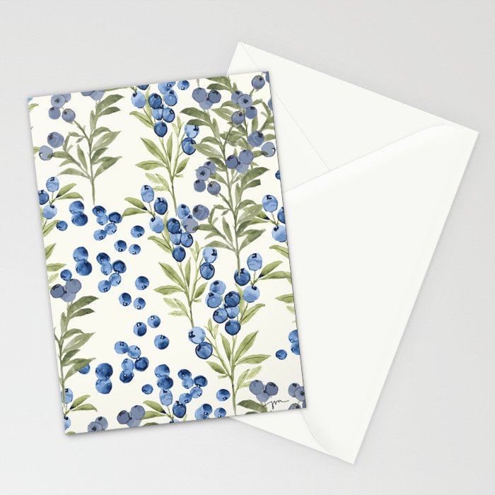 âWild Blueberryâ - Botanical Pattern Stationery Card Gallery Image 2