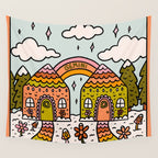 Gemini Gingerbread House Wall Tapestry Gallery Image 4