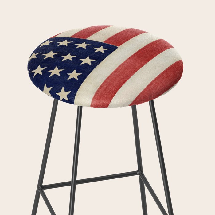 American Flag Painting Stool Gallery Image 2