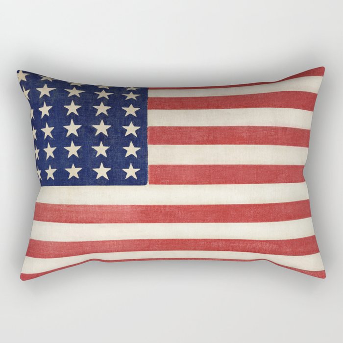 American Flag Painting Rectangular Pillow Gallery Image 2