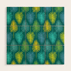 Mid Century Blue and Green Forest Wood Wall Art Gallery Image 1