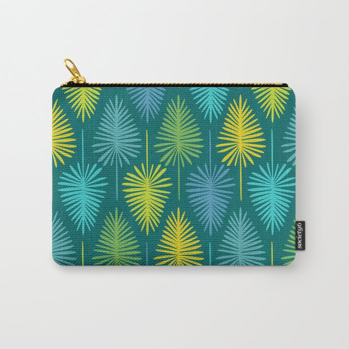 Mid Century Blue and Green Forest Carry All Pouch Gallery Image 1