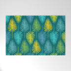 Mid Century Blue and Green Forest Welcome Mat Gallery Image 1