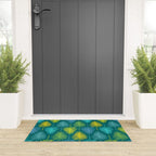 Mid Century Blue and Green Forest Welcome Mat Gallery Image 3