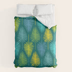 Mid Century Blue and Green Forest Duvet Cover Gallery Image 6