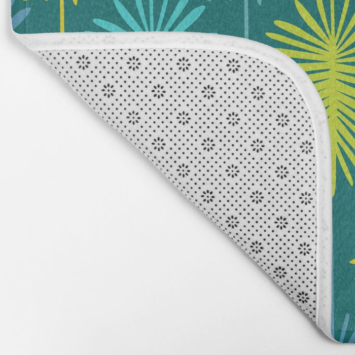 Mid Century Blue and Green Forest Bath Mat Gallery Image 2