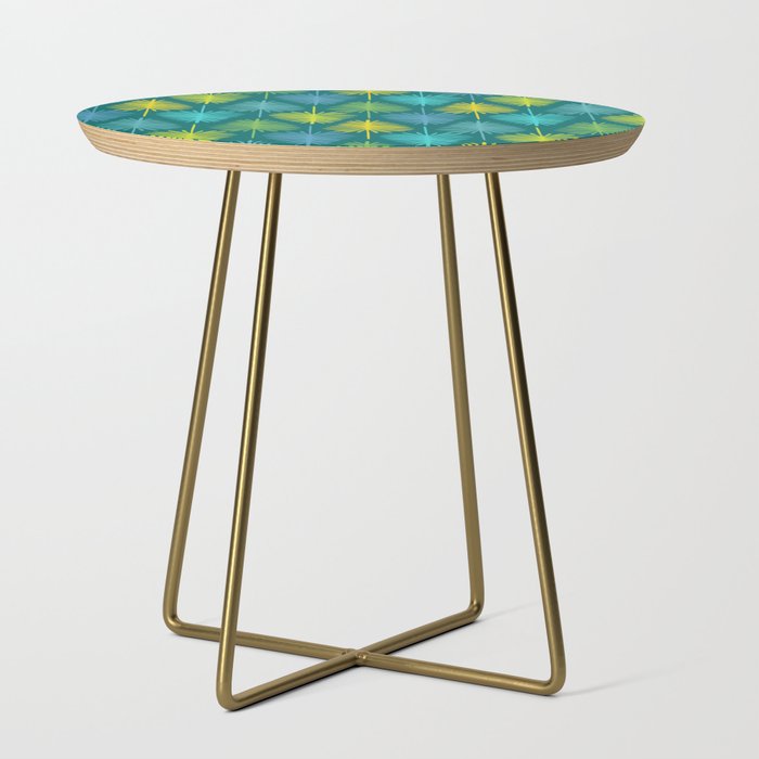 Mid Century Blue and Green Forest Side Table Gallery Image 1