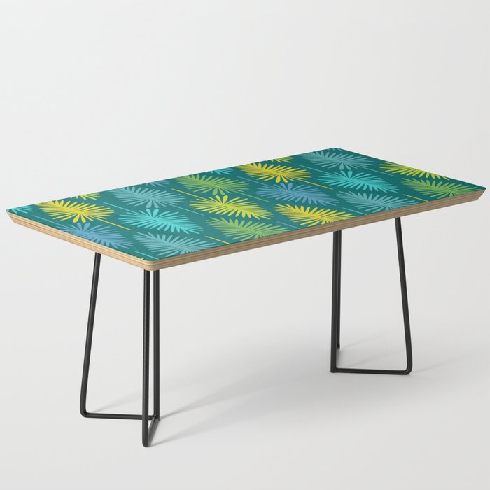 Mid Century Blue and Green Forest Coffee Table Gallery Image 1